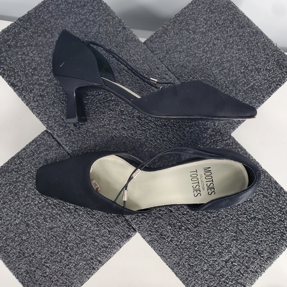 Mootsies Tootsies Gayle Faux Suede Dressy Heels 8.5M Rhinestone Shoes - Picture 9 of 12